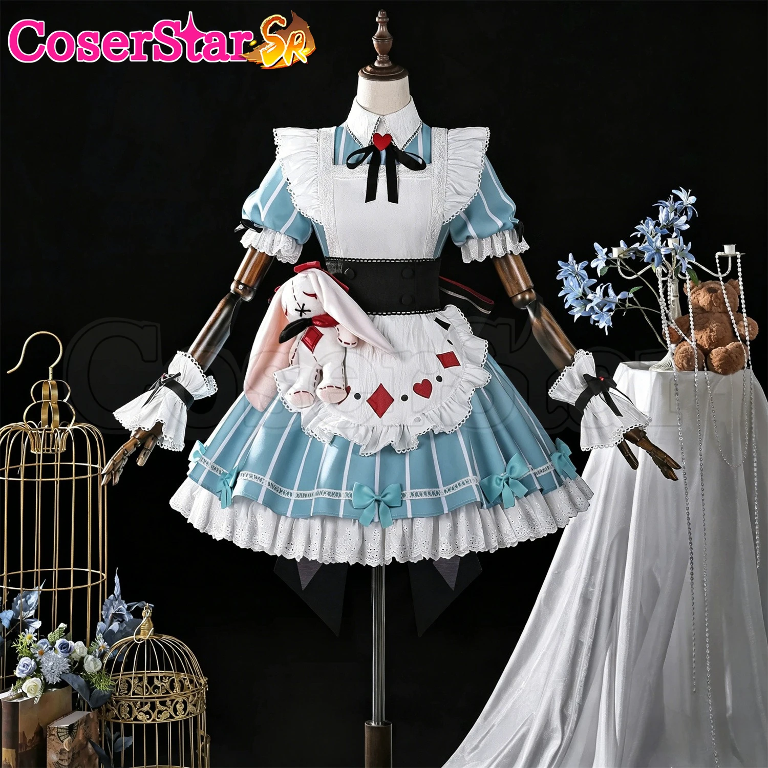 

CoserStar-SR GenshinImpact Alice Cosplay Costume Maid Outfit Carnival Halloween Anime Game Comic Role Play Uniform Dress Prop