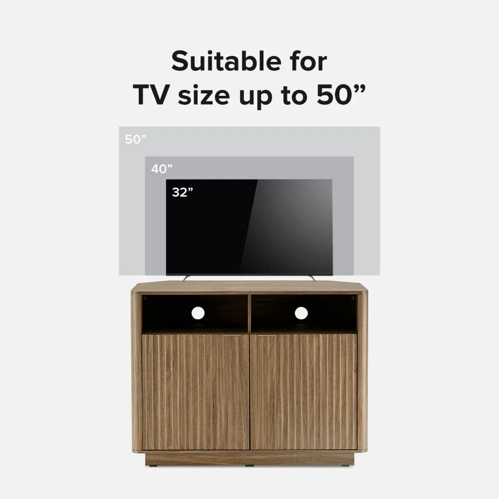 미드 센추리 모던 뷔페, 엔터테인먼트 센터, 문과 선반이 있는 보관 캐비닛, 55인치 TV 스탠드용 미디어 캐비닛