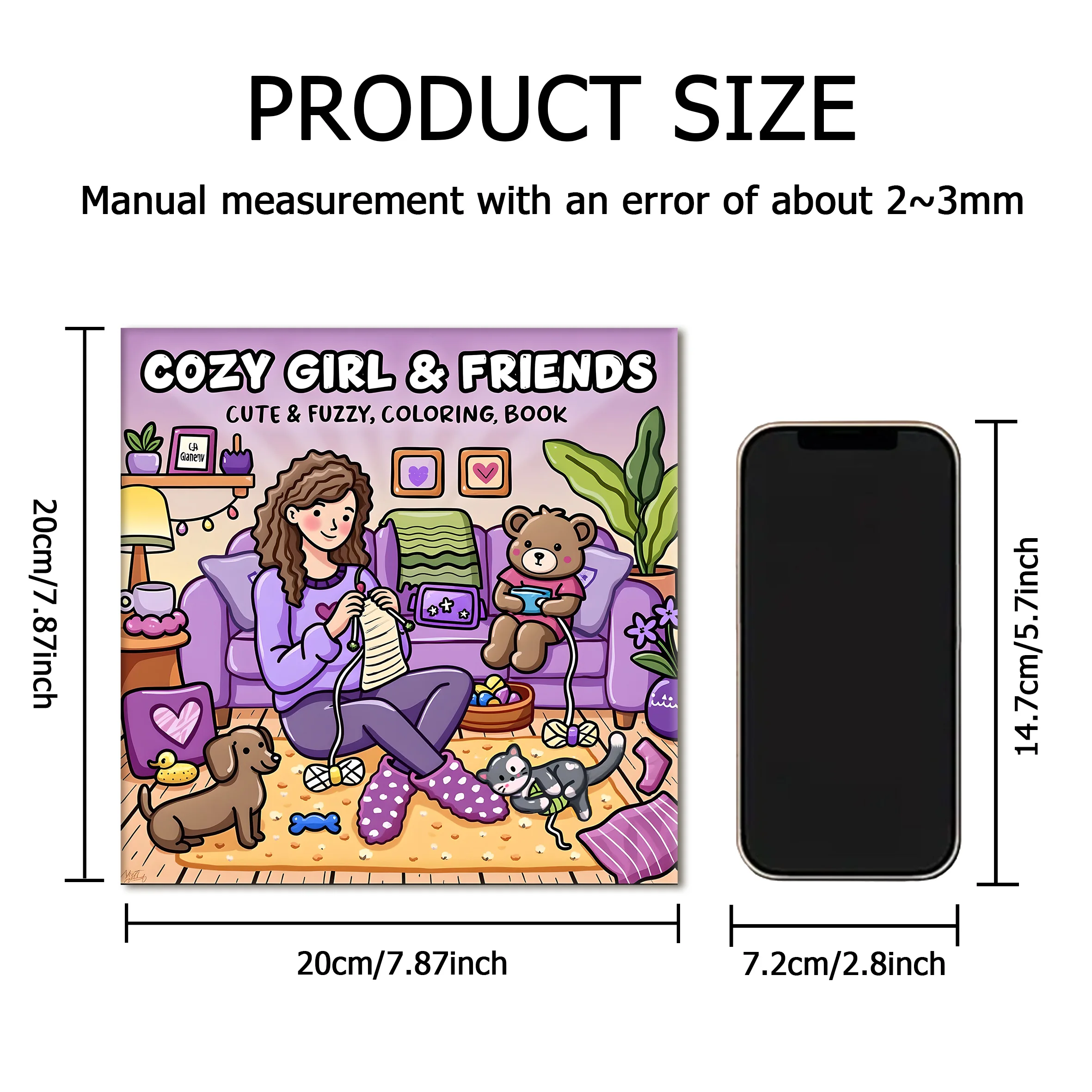 COZY GIRL & FRIENDS Malbuch mit einfachen Mustern für Erwachsene, niedliches Zeichenbuch, perfektes Geschenk für Party und Geburtstag – Detail 3