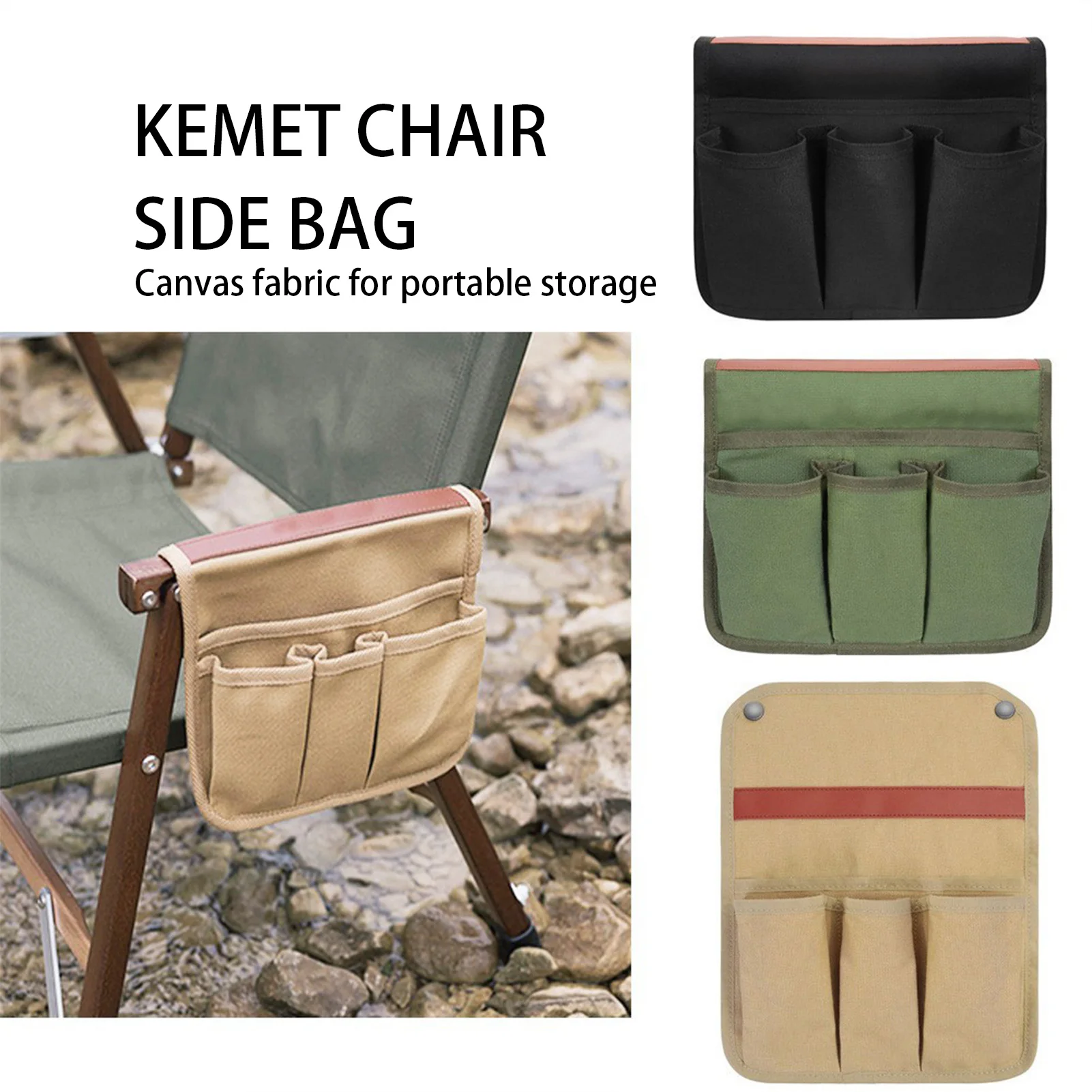 Camping Armrest Storage Bag Folding Chair Caddy Seat Pocket Container Bag Suitable for Outdoor Beach Chairs