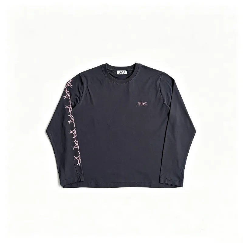 UVU 26SS Tokyo Limited Thin Retro Cross Flower String Label Loose Long Sleeve T-Shirt