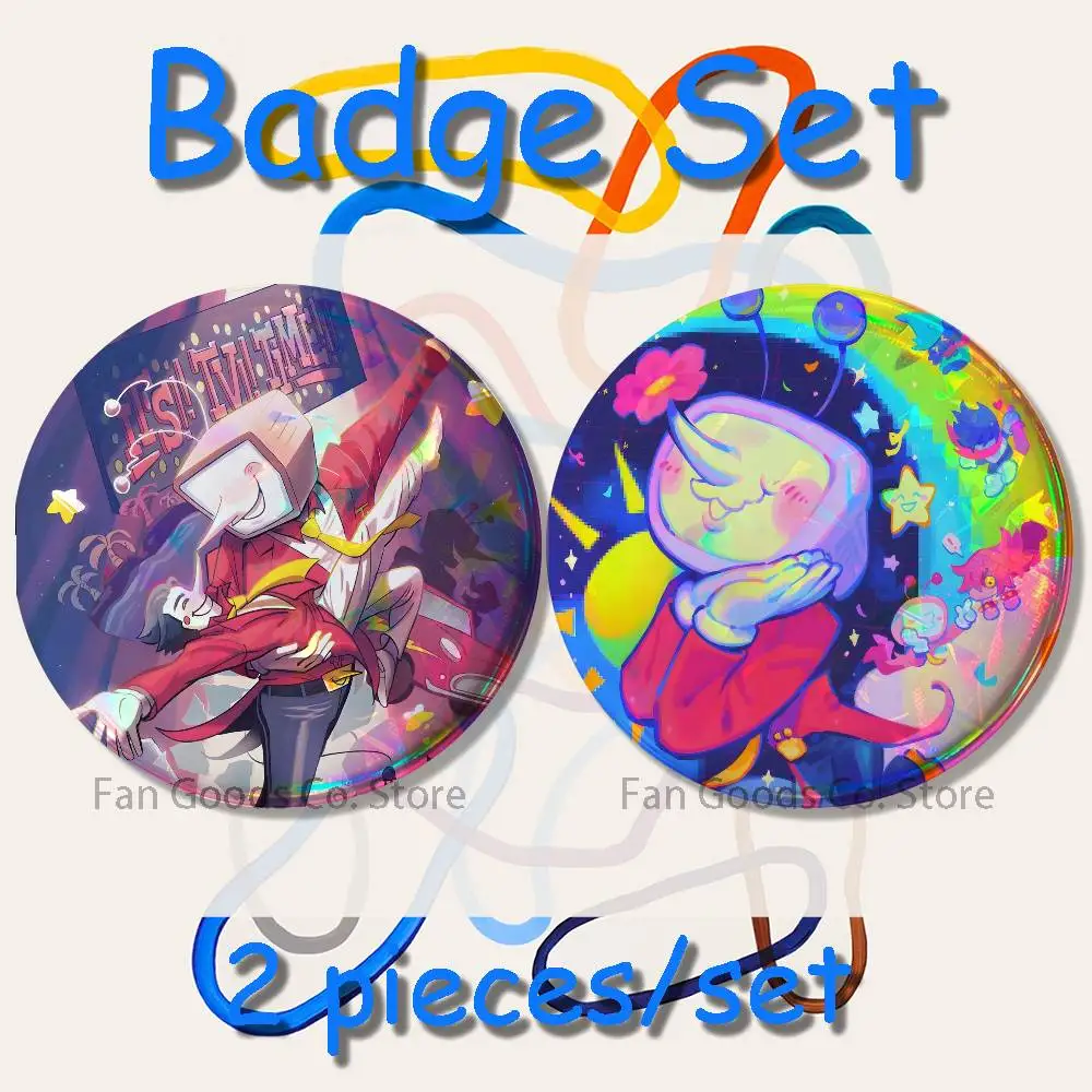 D-Deltarune Tenna Broschen für Rucksack-Accessoires, 25, 32, 44, 58, 75 mm, runde Emaille-Pins, 2-teiliges Set, Cartoon-Anime-Abzeichen – Detail 7