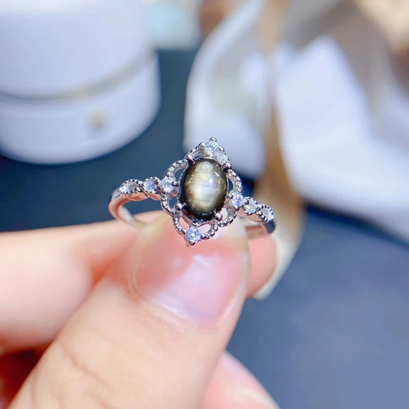 

Natural star Sapphire Rings for women silver 925 jewelry luxury gem stones 18k gold plated free shiping items adjustable rings