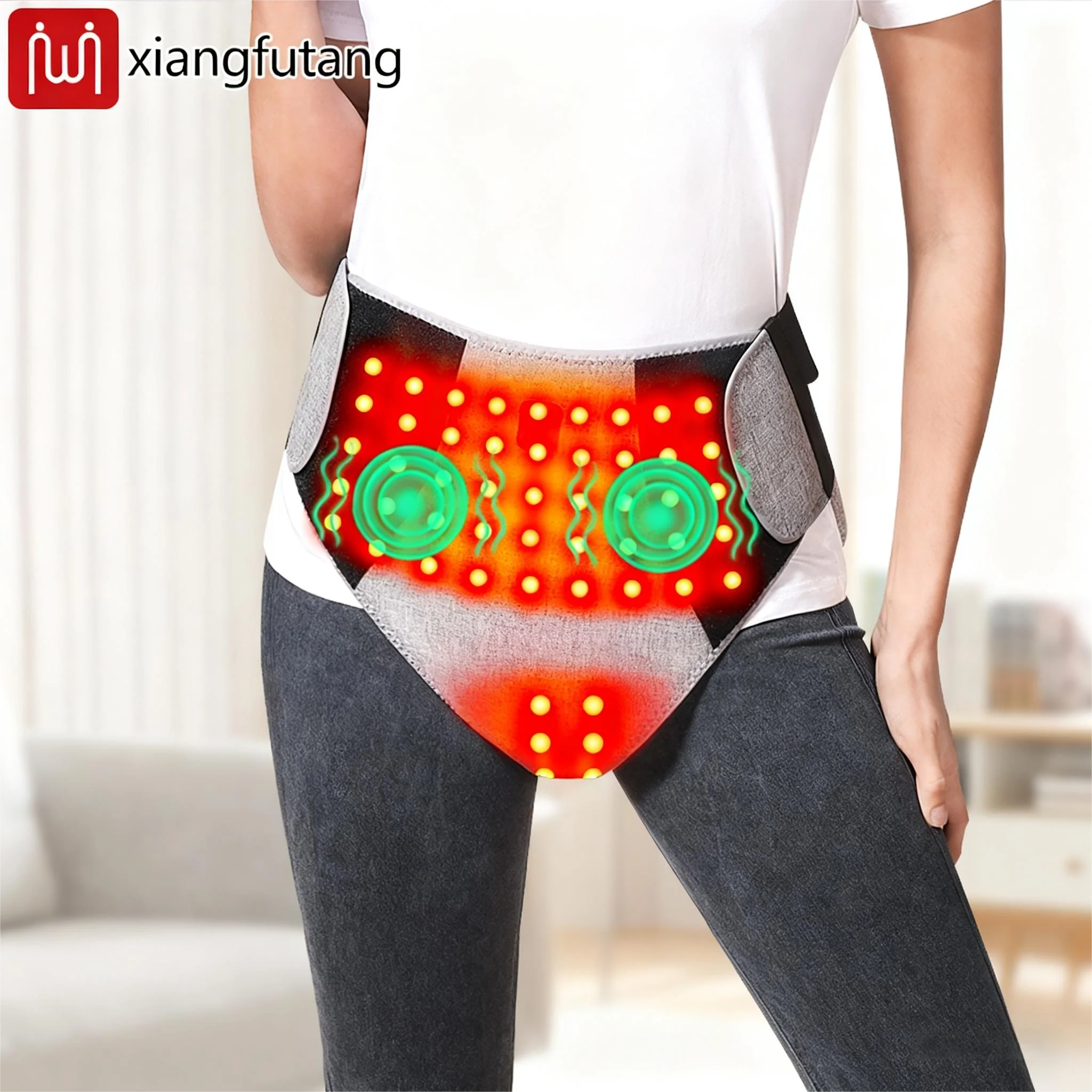 

Red Light Heating Women's Underwear with Abdominal Massager Relieves Abdominal Pain Cold Uterus Menstrual Cramps warm