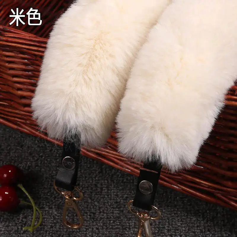 Winter Faux Fur Strap Warm Fur Bags Handle Replacement Handbag Accessories Bag Strap For Crossbody Drop Shipping 40cm 100cm120cm