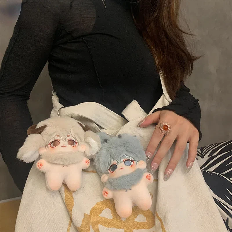 Kawaii 10cm senza caratteristiche breve morbida pelliccia di coniglio bavaglino nuvola Dodo peluche bambola carino agnello con riempimento animale morbido peluche regalo giocattolo