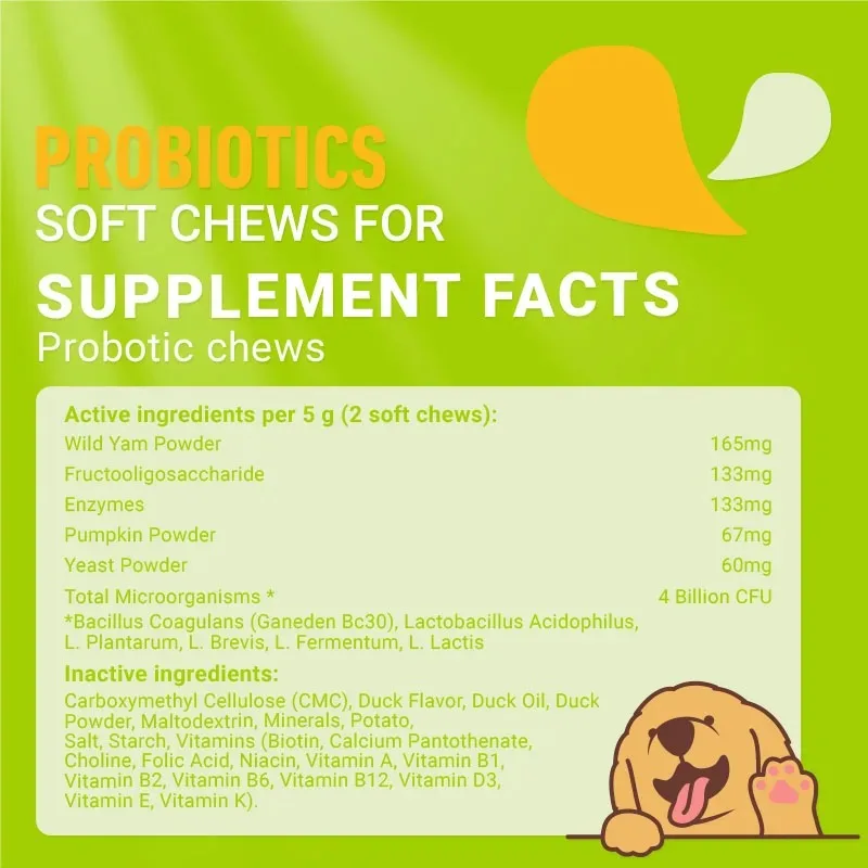 Probiotics for Dogs Help Improve Gastrointestinal Health Seasonal Allergy Relief Reduce Diarrhea and Constipation for Pet