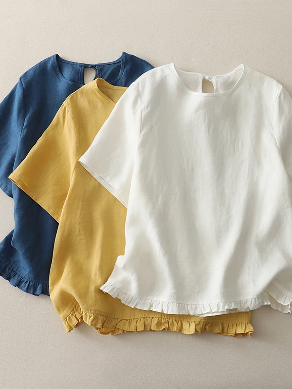 

Женский летний топ свободного кроя из хлопка и льна с кружевной отделкой, с поясом, больших размеров, для коррекции фигуры, повседневная одежда