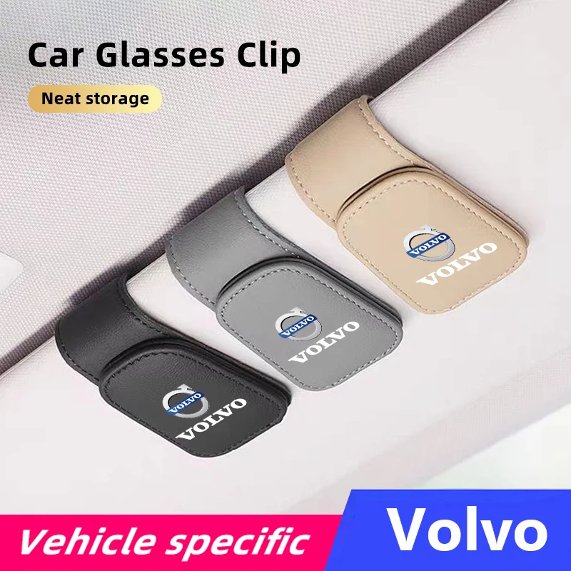 Car Sun Visor Glasses Clip Ticket Card Storage Clamp For Volvo XC90 V90 V60 XC60 V40 S80 S60 S90 C40 XC40 V70 XC70 C30 C70 EX90