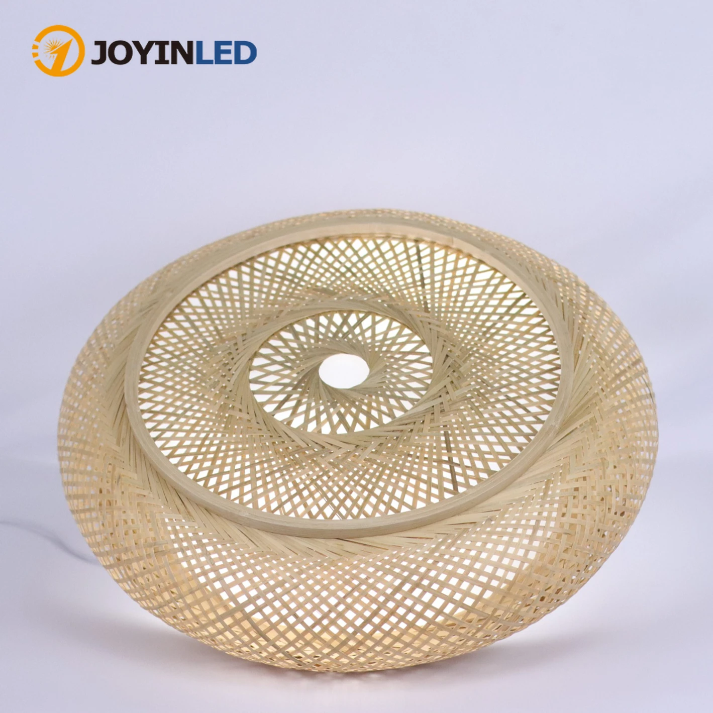 JOYINLED Rattan-Deckenleuchte, Bambus-Deckenlampe mit Halterung, Geflochtene Bambus-Deckenleuchte für Schlafzimmer und Balkon 50/60CM