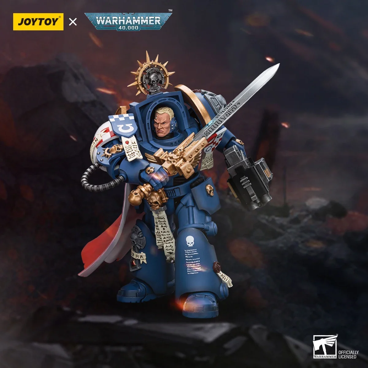 JOYTOY Warhammer 40k 1/18 Action Figures Anime 14.3cm Ultramarines Terminator Captain Severus Agemman Model Toys