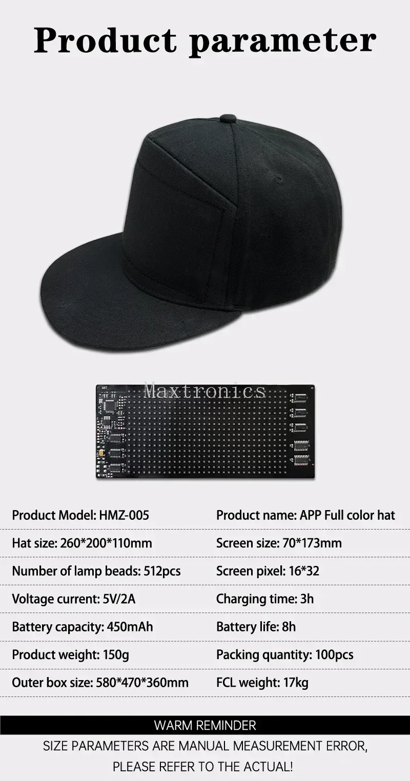 Berretto da baseball LED unisex Bluetooth 5V ricaricabile APP programmabile Hip Hop Led Cap LED a scorrimento Display fai da te Cappello snapback