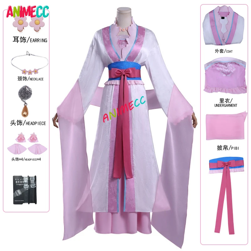

ANIMECC IN STOCK XS-3XL Lishu Cosplay Apothecary Diaries Maomao Cosplay Anime Chinese Hanfu Roleplay Halloween Outfit for Women