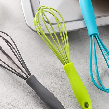 미니 실리콘 에그 거품기 내구성 핸드 헬드 휘핑 크림 폼 메이커, 미끄럼 방지 에그 믹서기, 휴대용 실리콘 에그 휘스커