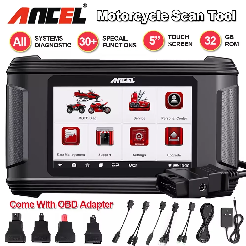 ANCEL MT500 Pro Motorcycle Scanner Full System Oil ECU Throttle Reset  Idle Adjustment OBD2 Motorbike Diagnostic Scan Tool