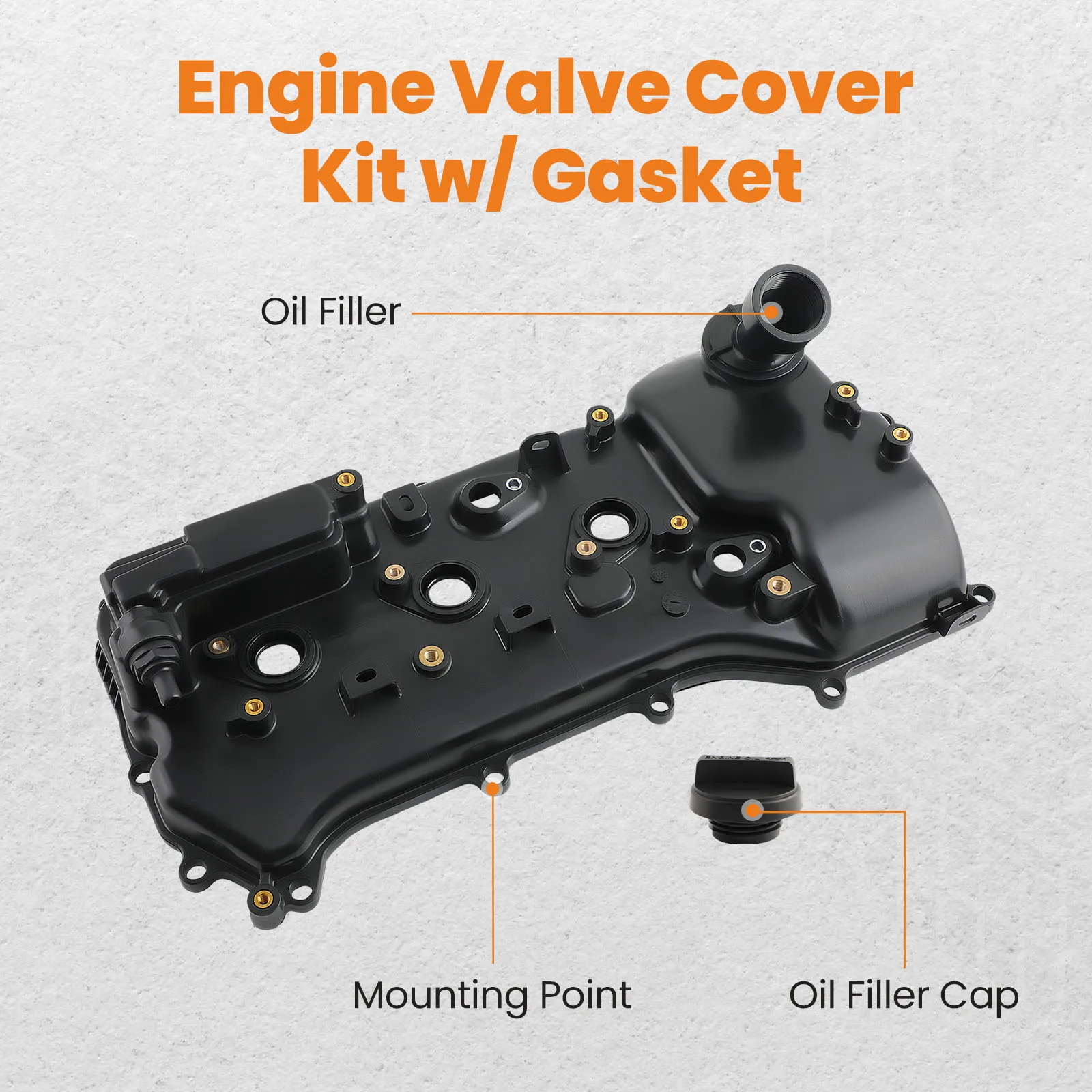 Toyota Highlander 3.5L 17-22 11202-0P012 112020P032 용 가스켓이있는 왼쪽 엔진 밸브 커버