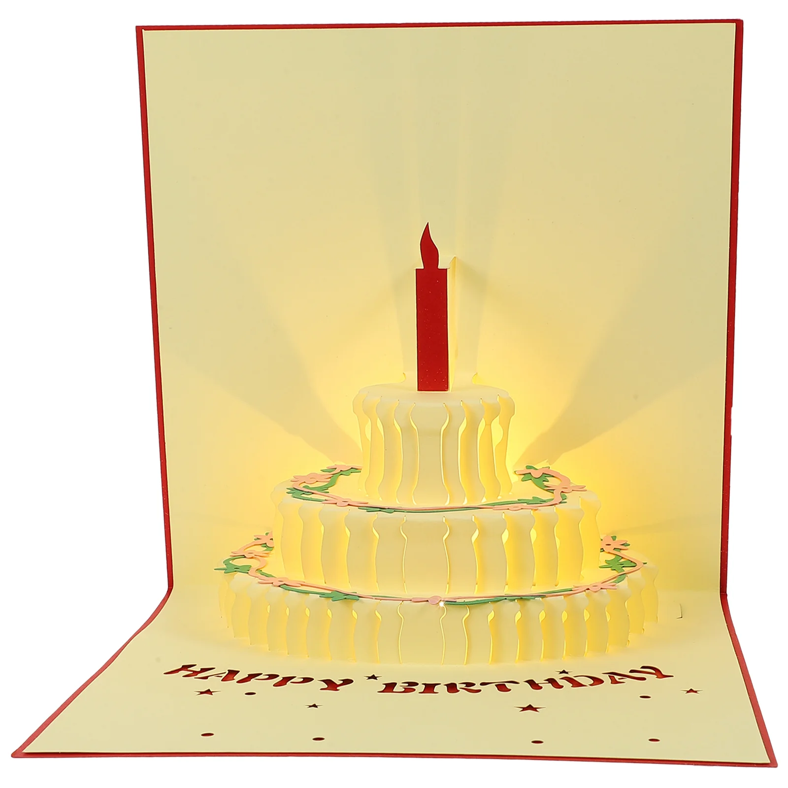 Birthday Music Greeting Card Paper Blessing The Gift Cards for Folding Light up Dad