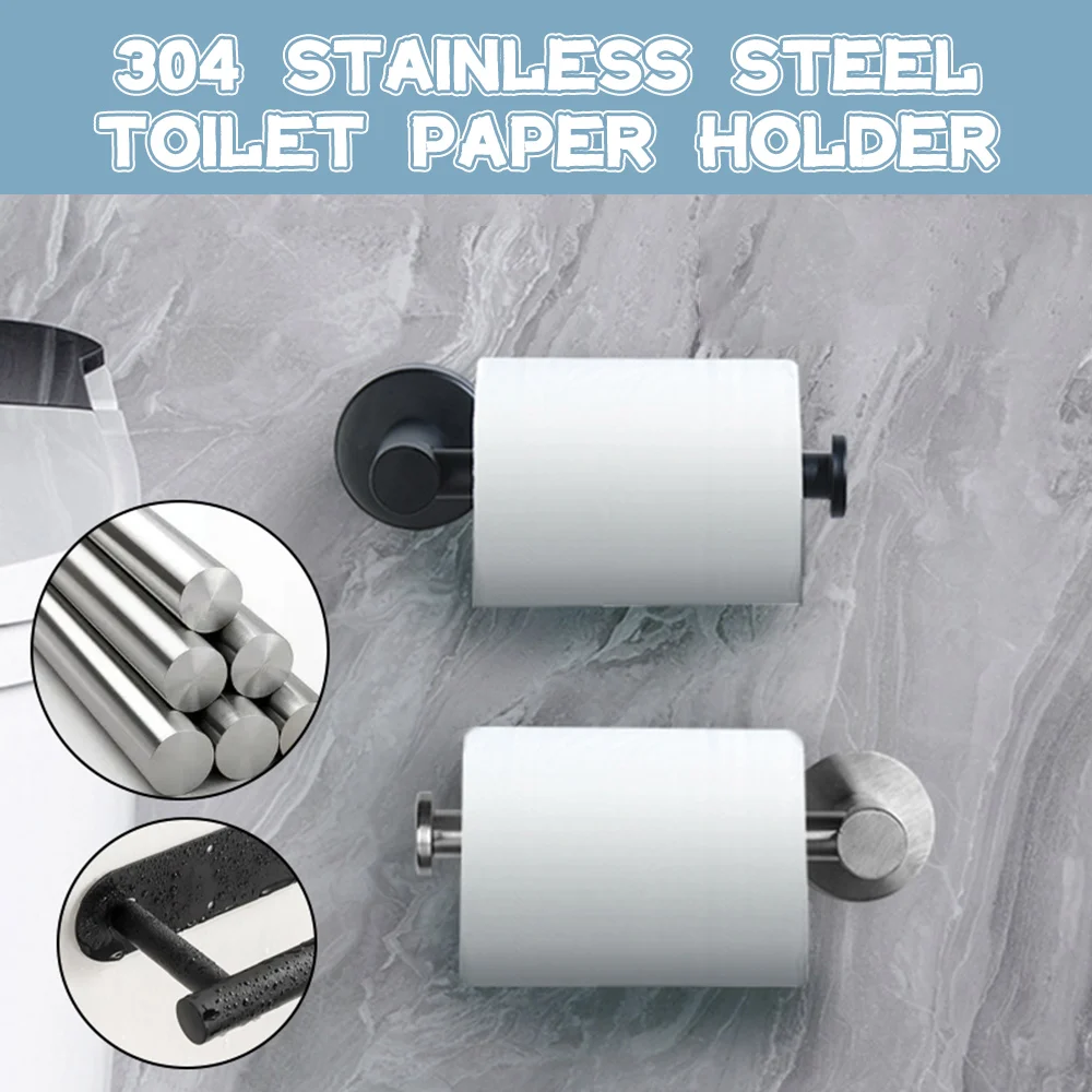 Toilet Paper Holder Wall Mounted Towel Holder for Kitchen Stainless Steel Cabinet Paper Roll Storage Hanger Bathroom Accessories