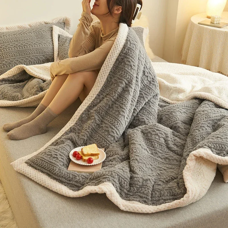 Zachte Taft Fluwelen Winterdeken Met Rits Beddengoed Fluffy Bed Cover Microfiber Beddengoed Plaid Sofa Dekens
