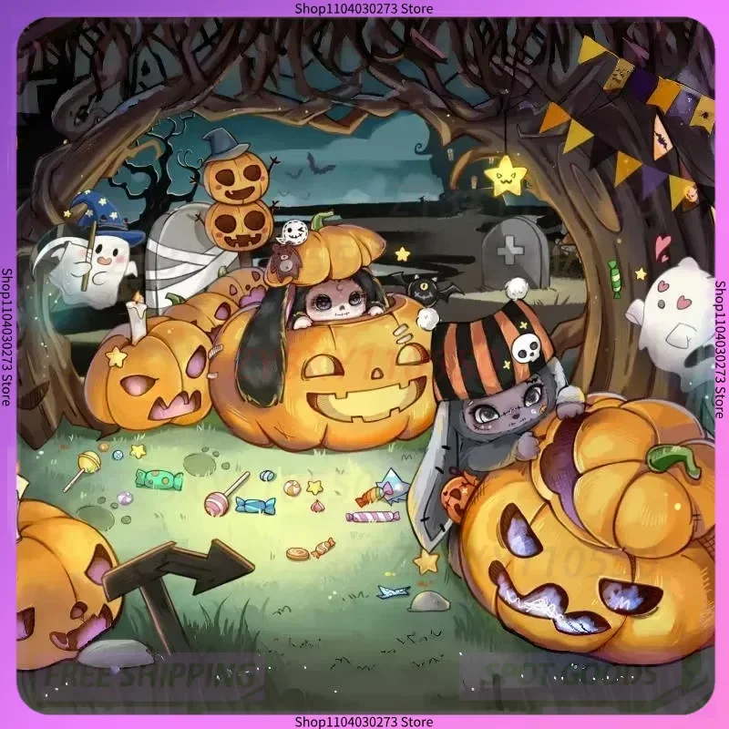 

【 In Stock 】 Bestseller Cute Lokiki Pumpkin Skull Rabbit Come Trick And Treat Series Blind Box Collection Toys Halloween Gifts