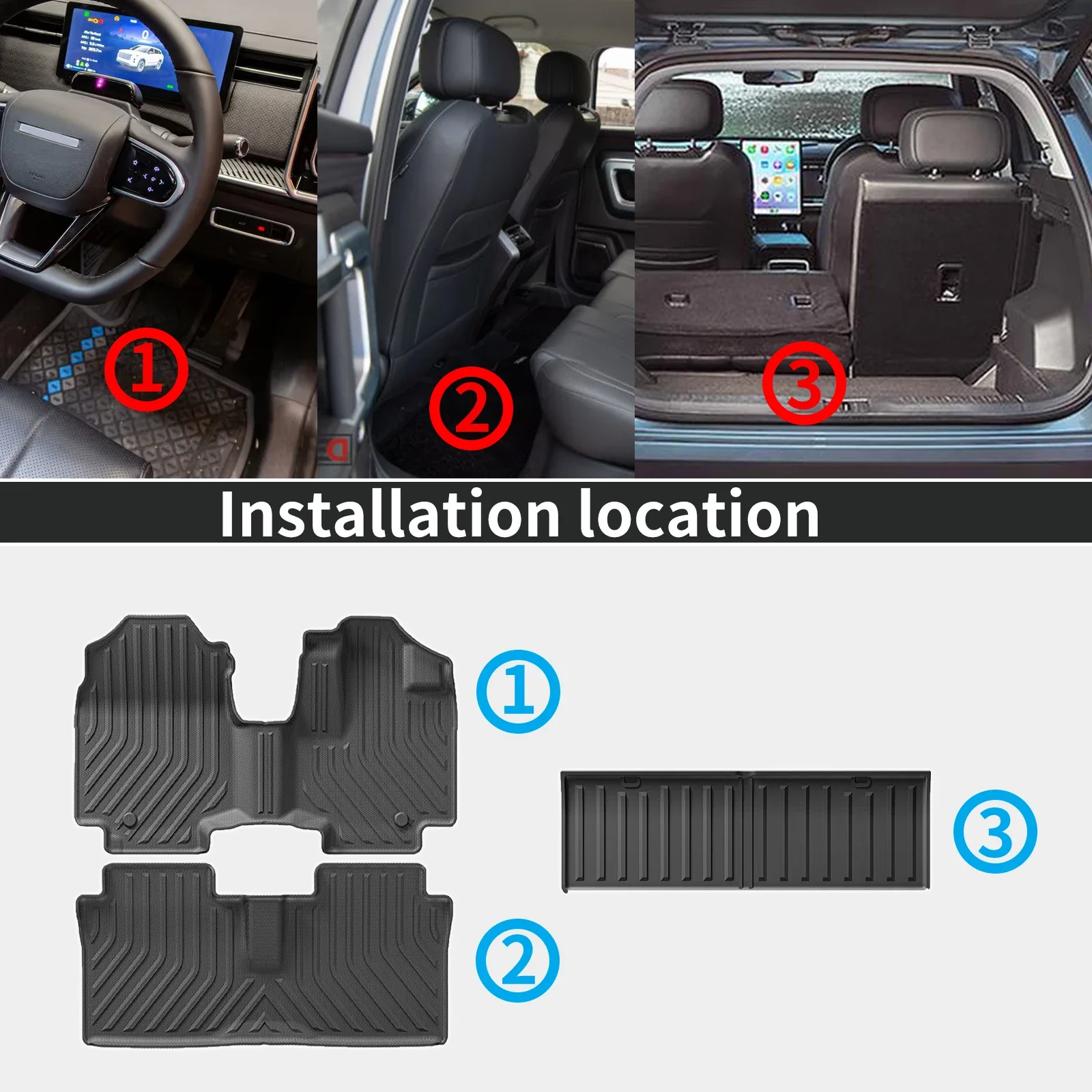 for Suzuki Spacia MK54S 2023-2025 2026 2027 RHD TPE Car Floor Mats & Trunk Mat Protector, Waterproof, Easy Clean Car Accessories