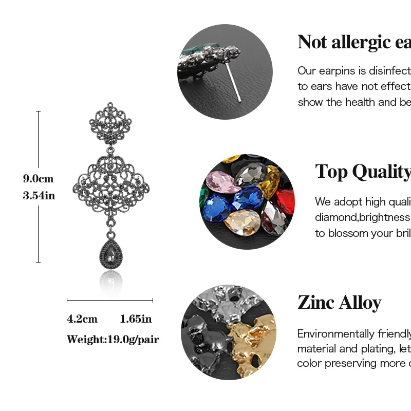 VEYO Full of Rhinestone Earrings for Woman Crystal Drop Earrings Chinese style Lead free nickel free