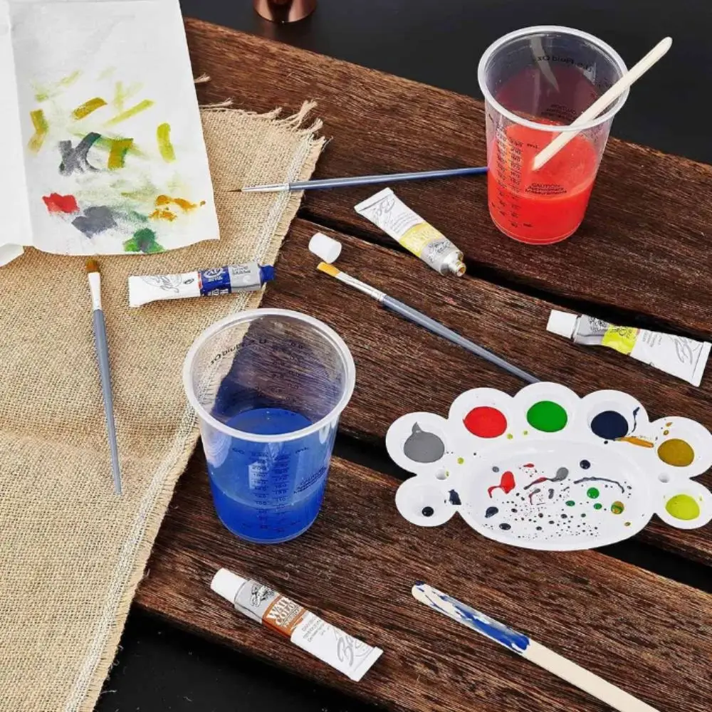 Disposable Disposable Measuring Cups Plastic With Stirring Sticks Plastic Mixing Cups Epoxy Resin Mixing Cups Mixing Pigments