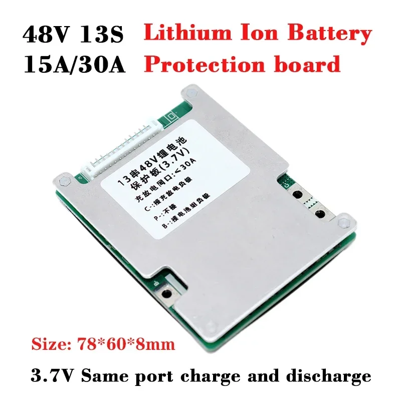 

13S 48V 15A/30A литиевая батарея Balance BMS 3,7V тот же порт PCM PCB diy 13Series 48V 20Ah 30Ah аккумулятор для электронного скутера Защитная плата