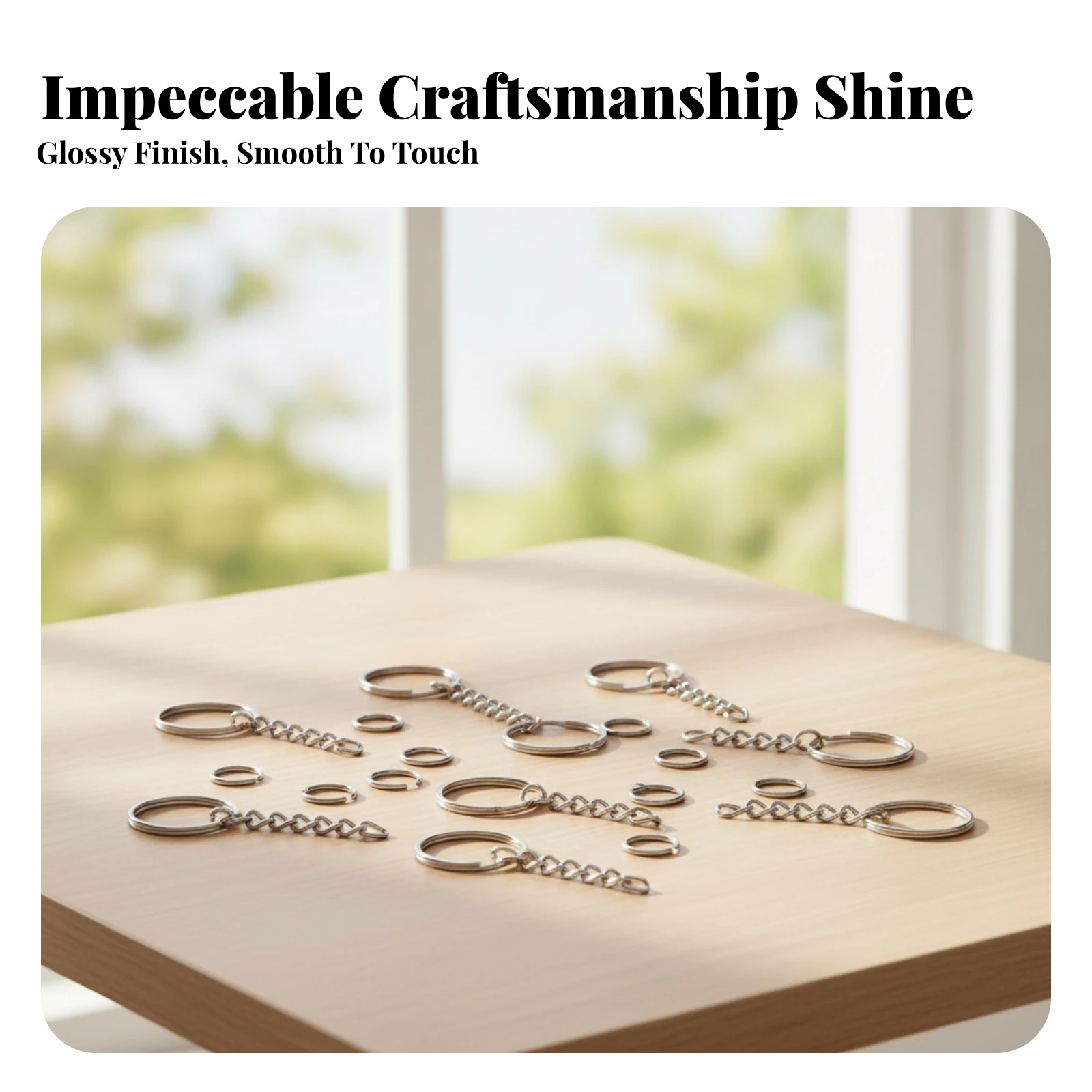 120 Pieces Shiny Finish Keychain Making Kit Multi Purpose Open Key Loop and Clasp Set DIY Keychain Kit