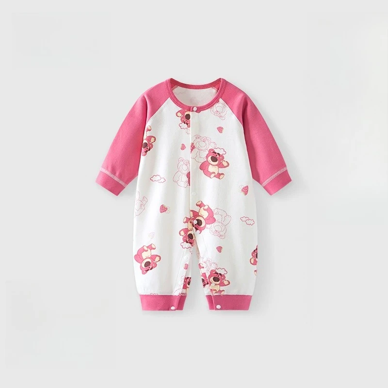 

Новая весенне-осенняя одежда для новорожденных Disney, комбинезон с длинными рукавами и принтом Lotso Mickey, комбинезон Haye для детей 0-1 года