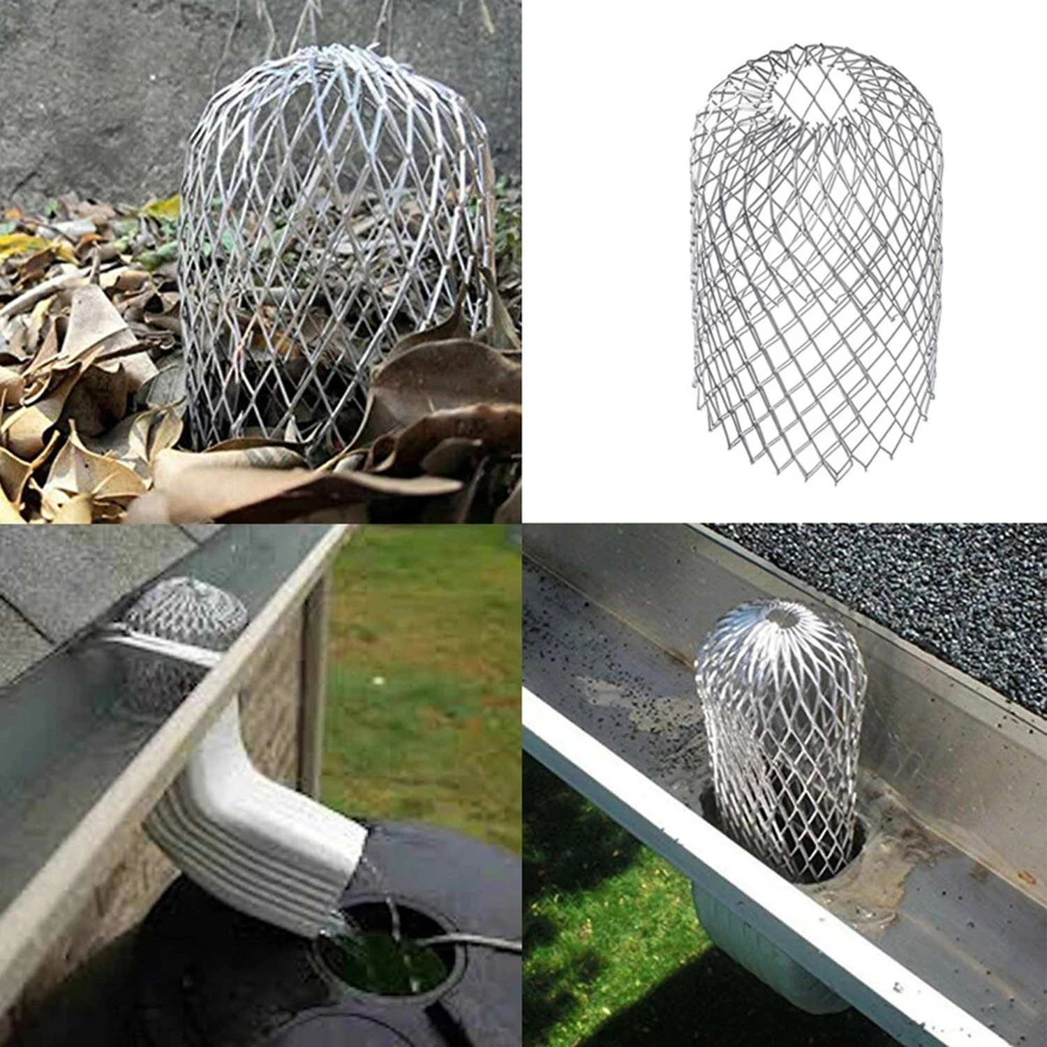 1Pc Rain Gutters Roof Guard Filters Expand Aluminum Filter Strainer Stops Blockage Leaf Drains Debris Drain Net Cover