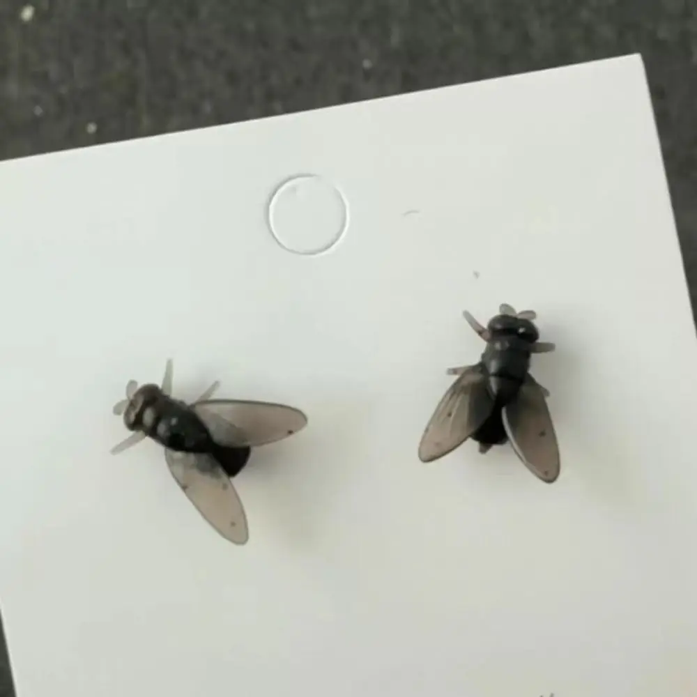 Creative Simulation Fly Earrings Black Mini Funny Earrings Personality Fly Ear Studs for Men Women Couple Gift