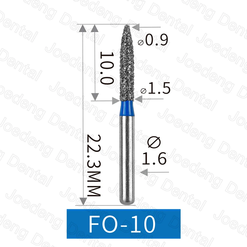 10 pieces/pack FO Type Dentistry Strawberries Diamond Burs Drill Flame Ogival End for High Speed Bur FG 1.6mm