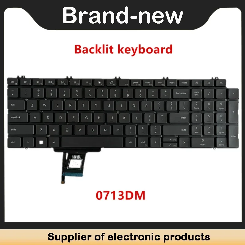 New For Dell Precision 7550 7750 7560 7760 Backlit Keyboard 0713DM 713DM - Image 2