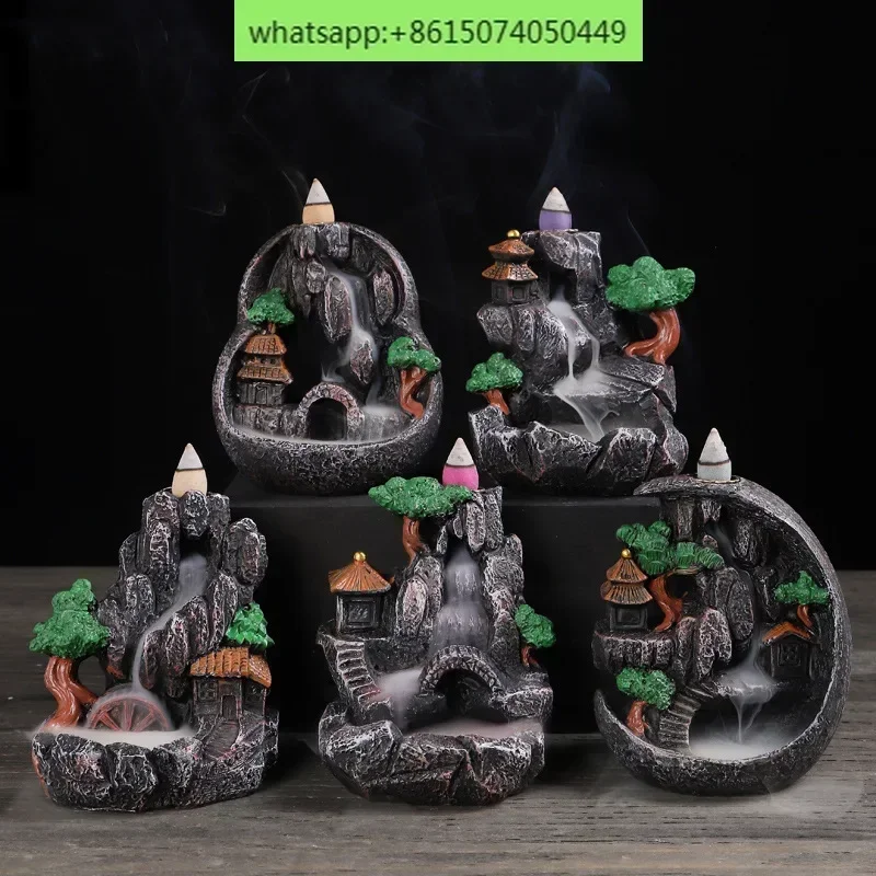 

Курильница с обратным потоком, альпийская проточная вода, креативный орнамент в помещении, горелка для ароматерапии