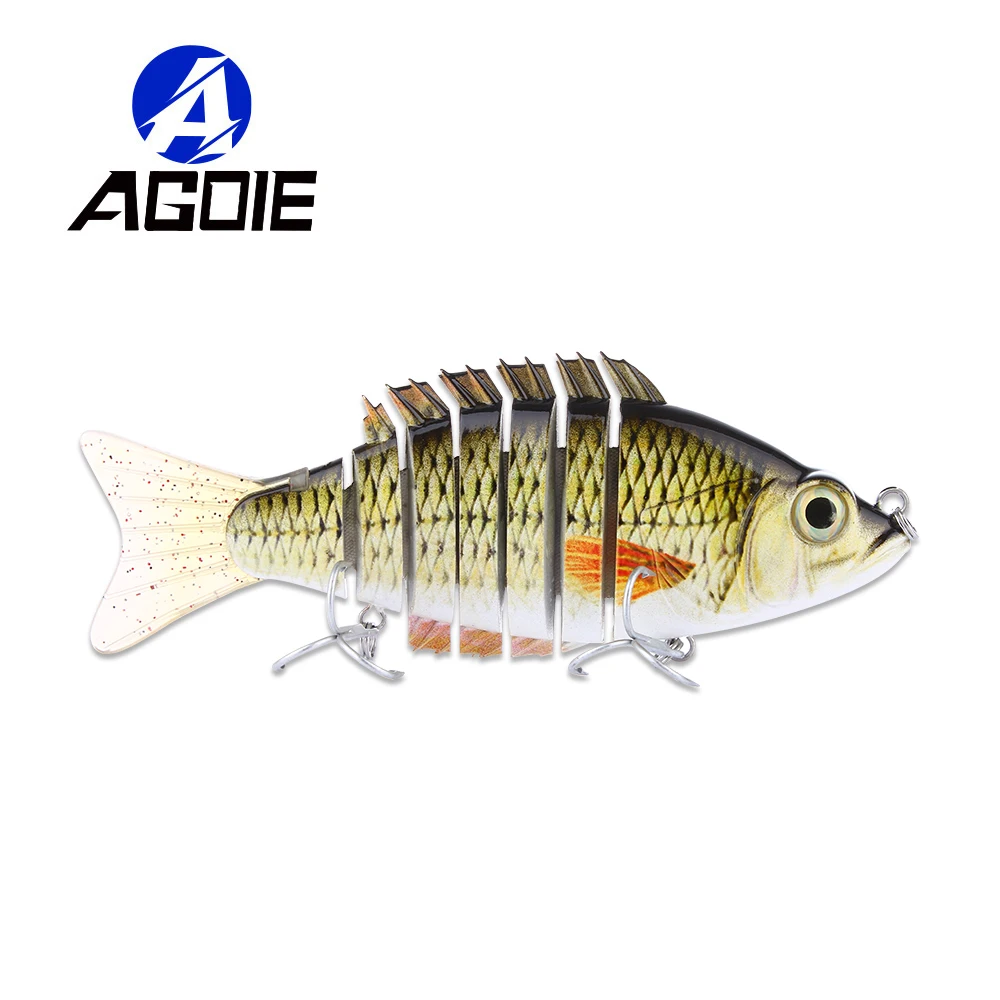 Agoie 152mm 56g Multi Jointed Fishing Lure Soft Tail Artificial Swimbait Crankbait Slow Sinking Hard Bait Bass Tackle