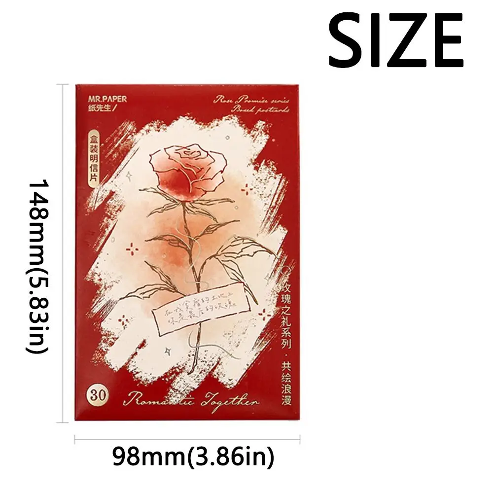 30 قطعة/المجموعة خمر سلسلة زهرة بطاقة بريدية مجموعة رومانسية روز الملونة الجدار ملصق بطاقات المعايدة DIY خلفية غرفة الملصقات ديكور