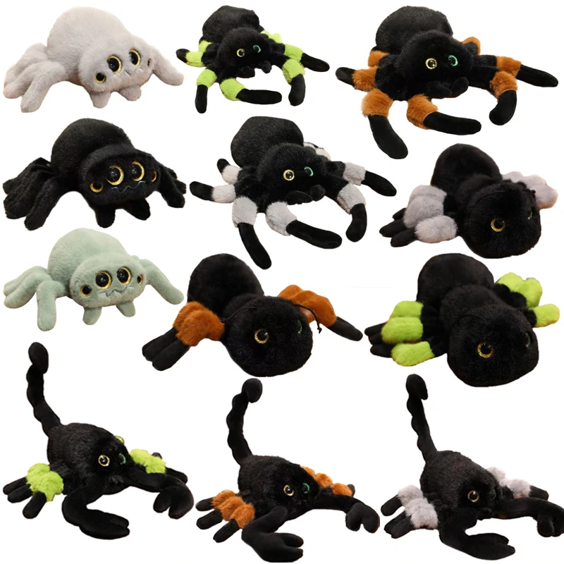 1pc 18-30cm simulado escorpião formiga aranha brinquedos de pelúcia bonito inseto plushie boneca saco chaveiro pingente brinquedo presente criativo