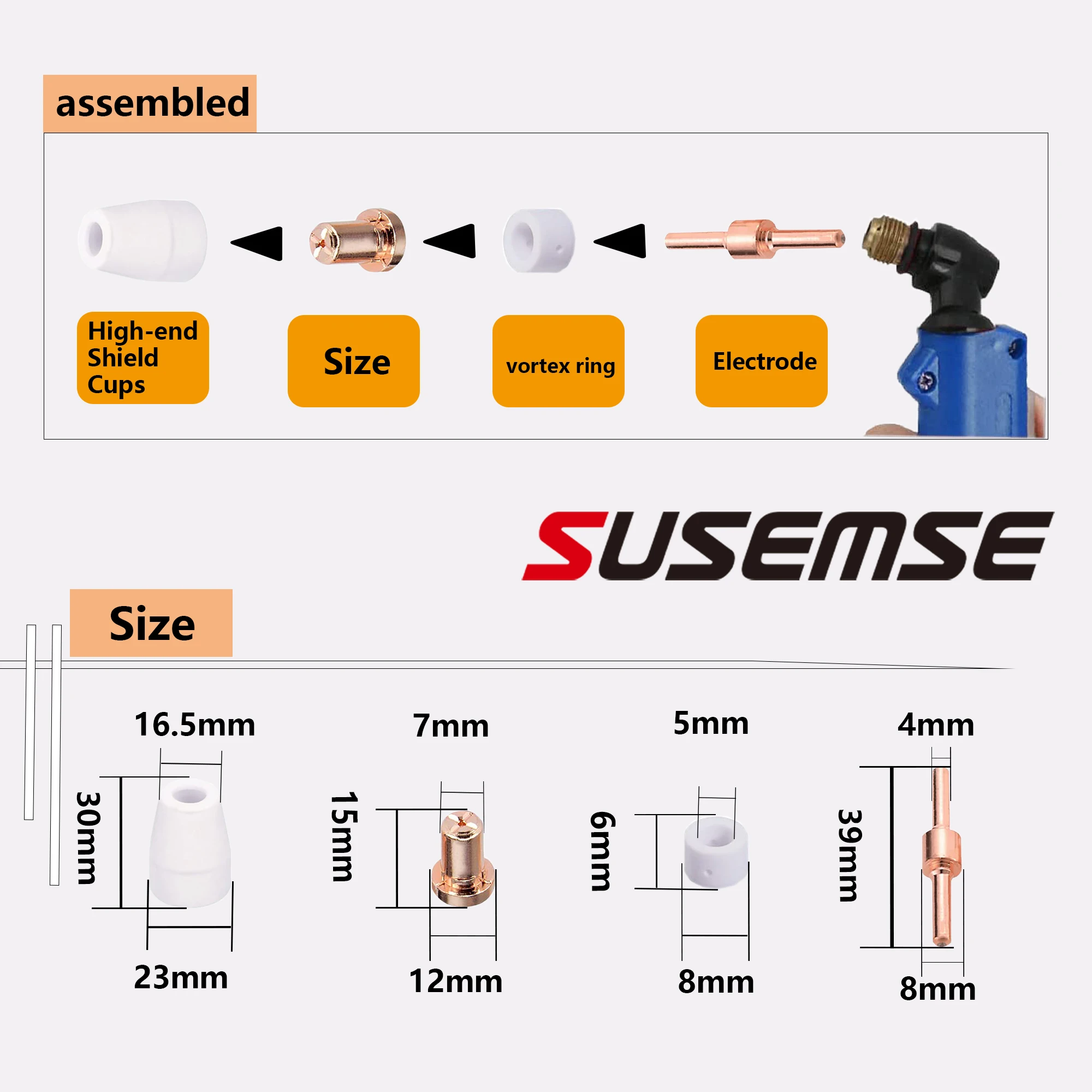 [SUSEMSE] Torch for gas torch plasma cutter Cutting machine, gas cutting, consumables, spare parts PT31 3M 5M 7M