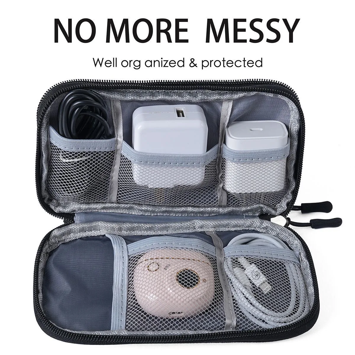 Digital Portable Organizer Case for Headphones Travel Closet Storage Bag Zipper Accessories Charger Data Cable USB Power Bank