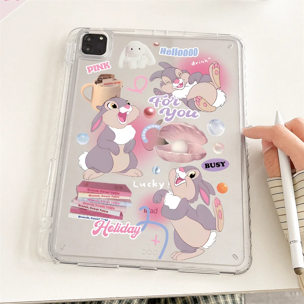 

For iPad A16 Case 11th 10th Air7 6 9th Cover Gen Pro11 Air 4 5 10.9in 10.2/10.5 9.7 Mini6 7 Pencil Holder Cover Thumper Rabbit