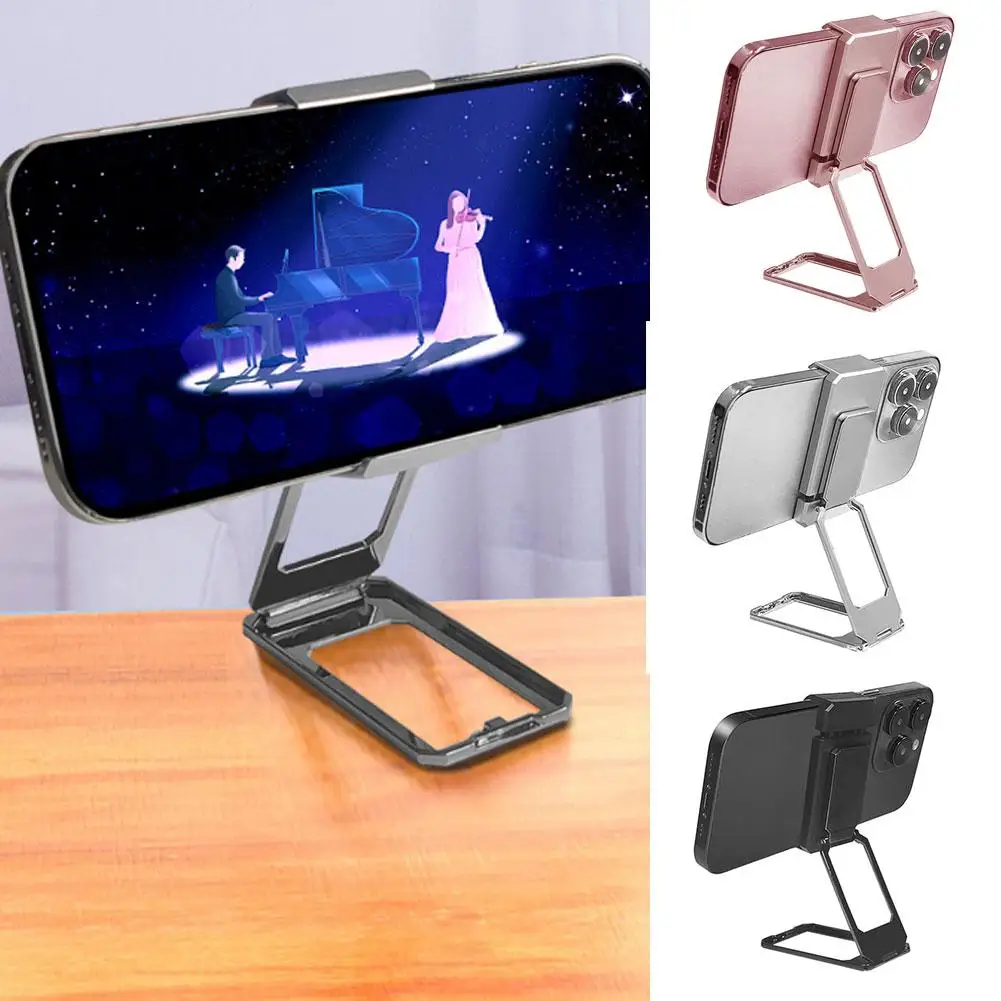 Rotation Foldable Stand Back Clip Bracket Phone Holder Desk Angle Adjustable Metal Portable Holder Finger Multi Kickstand M1W6