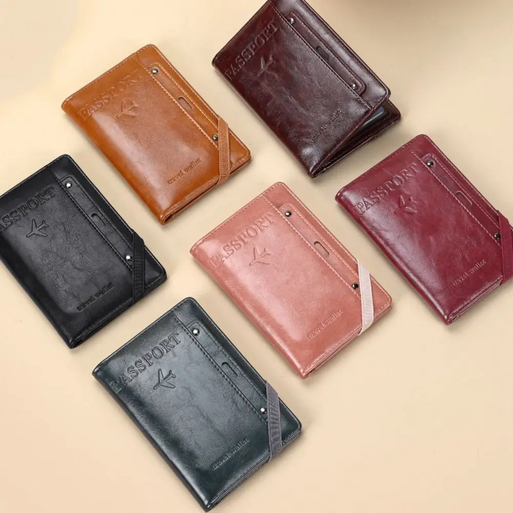 

Держатель для карт из ПУ, обложка для паспорта, чехол для билетов, дорожный кошелек, RFID-защита от кражи, сумка для хранения документов, женская.