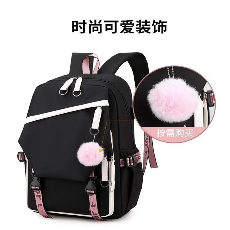 Demon Slayer Cartoon Backpack Teenarge Schoolbag Girls Boys USB Charge Port Fashion Shoulder Laptop Bag Outdoor Travel Mochila