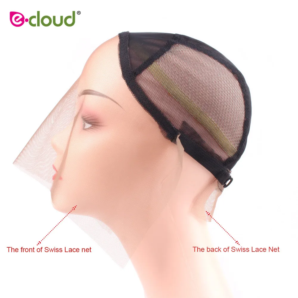 Gorro de peluca con cinta para la cabeza, suministros para hacer pelucas con bordes, malla para el pelo, malla de encaje frontal suizo, 10-20
