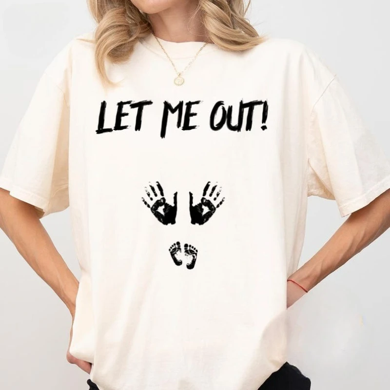 Deixe-me fora camisas halloween gravidez anúncio camisa engraçado halloween maternidade algodão tshirt assustador mãe camisa mãe para ser camiseta