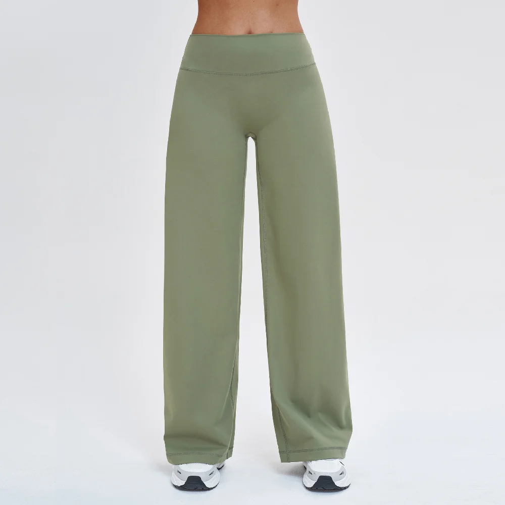 Women High-Waist Flared Yoga Pants Wide Leg Breathable Fitness Pants Pilates Sports Bell Bottom Trousers Female Gym Sports Pants image 6