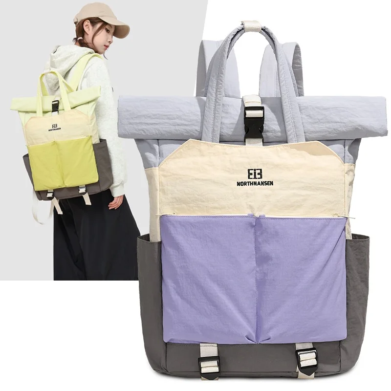 

Women's Trend Design Color-Block Backpack Large Capacity Lightweight for College Outdoor Sports Leisure Travel Backpack