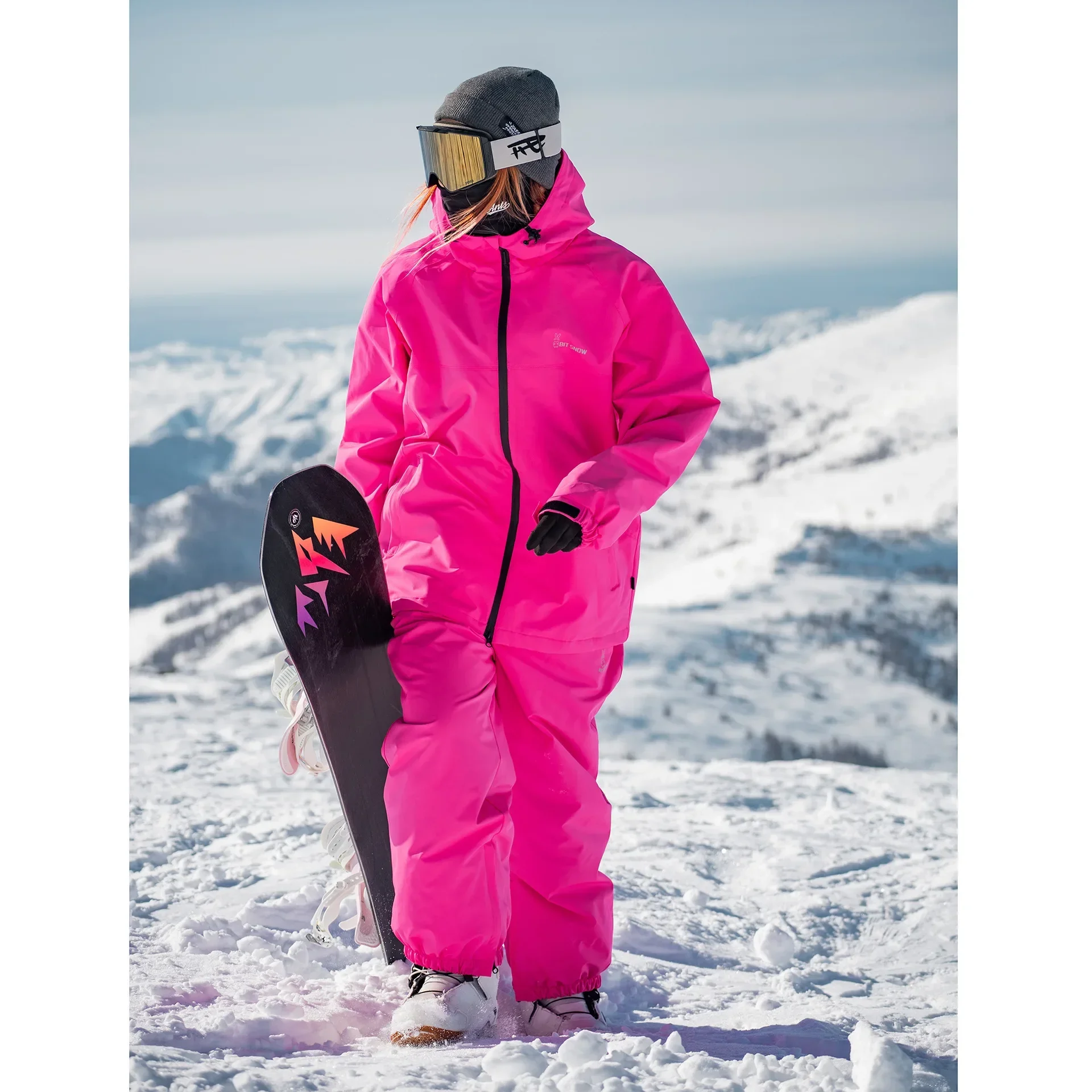 Outdoor Winter Large Single Board Ski Suit Set for Men and Women's Couples Ski Suit for Women Single Board Ski Pants for Men