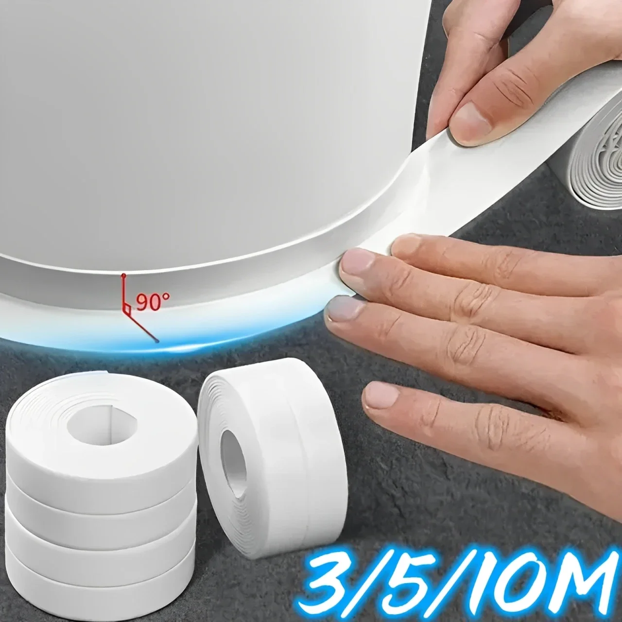 

Self Adhesive PVC Sealing Strip Tape for Bathroom Bath Toilet Kitchen Caulk Tape Waterproof Wall Sticker White Mold Proof Tapes